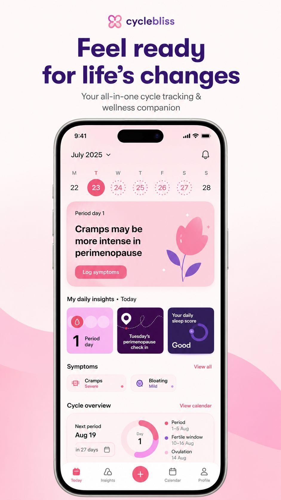 Daily cycle insights and perimenopause guidance