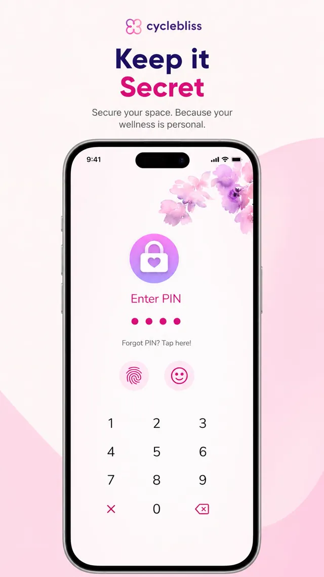 PIN lock screen securing the app